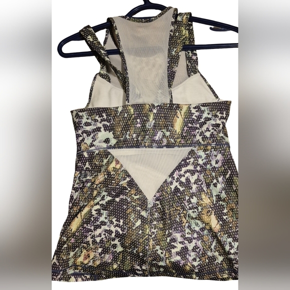 Lululemon Running In The City Racerback Tank Green/Purple Floral - Picture 5 of 7